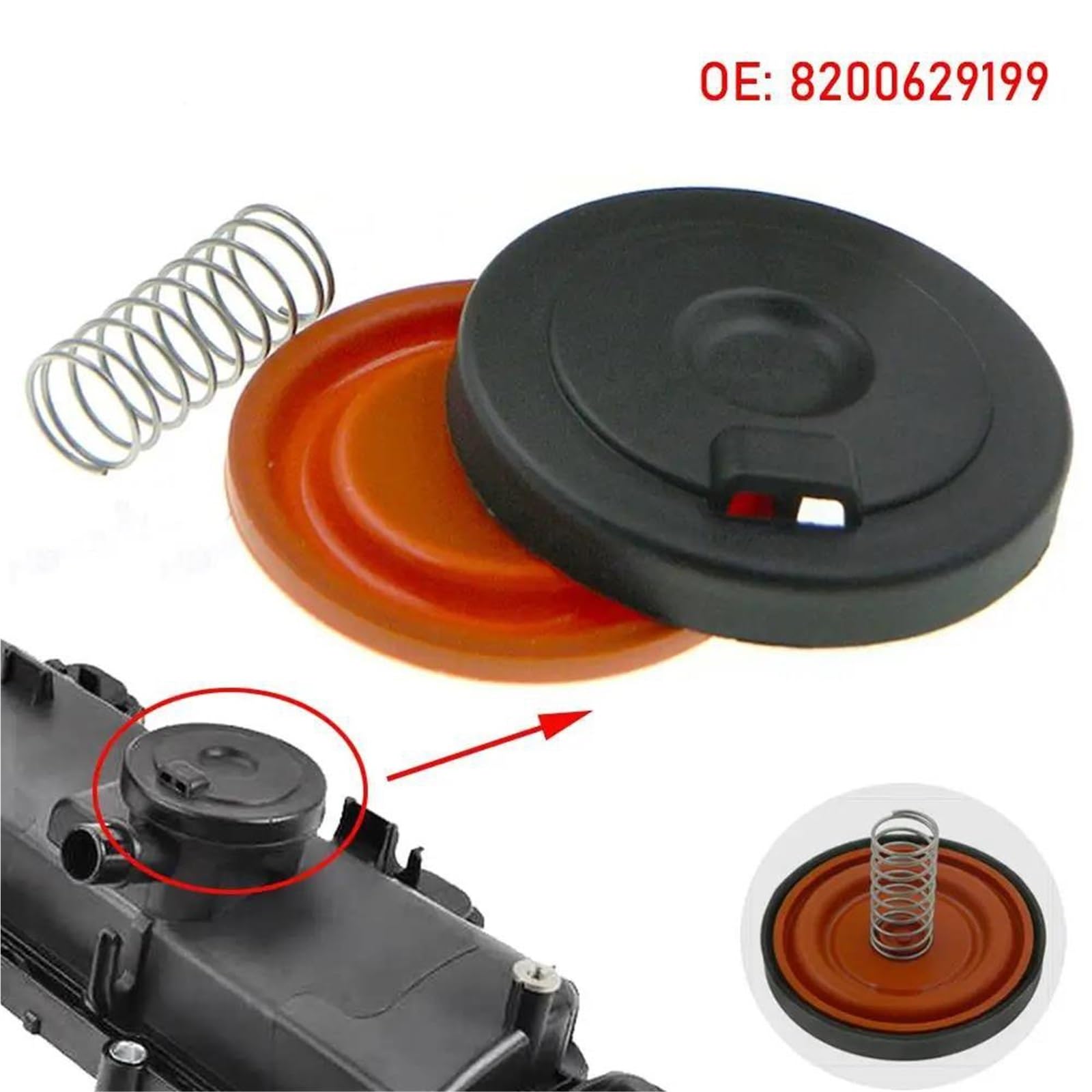 Tapa de balancines Cubierta De Válvula PCV 118301003R Para Nissan Para X-trail Para QASHQAI 1,6 DCI R9M 1326400Q1F OE #: 1326400Q1C 118300724R 1326400Q0L Tapa de culata