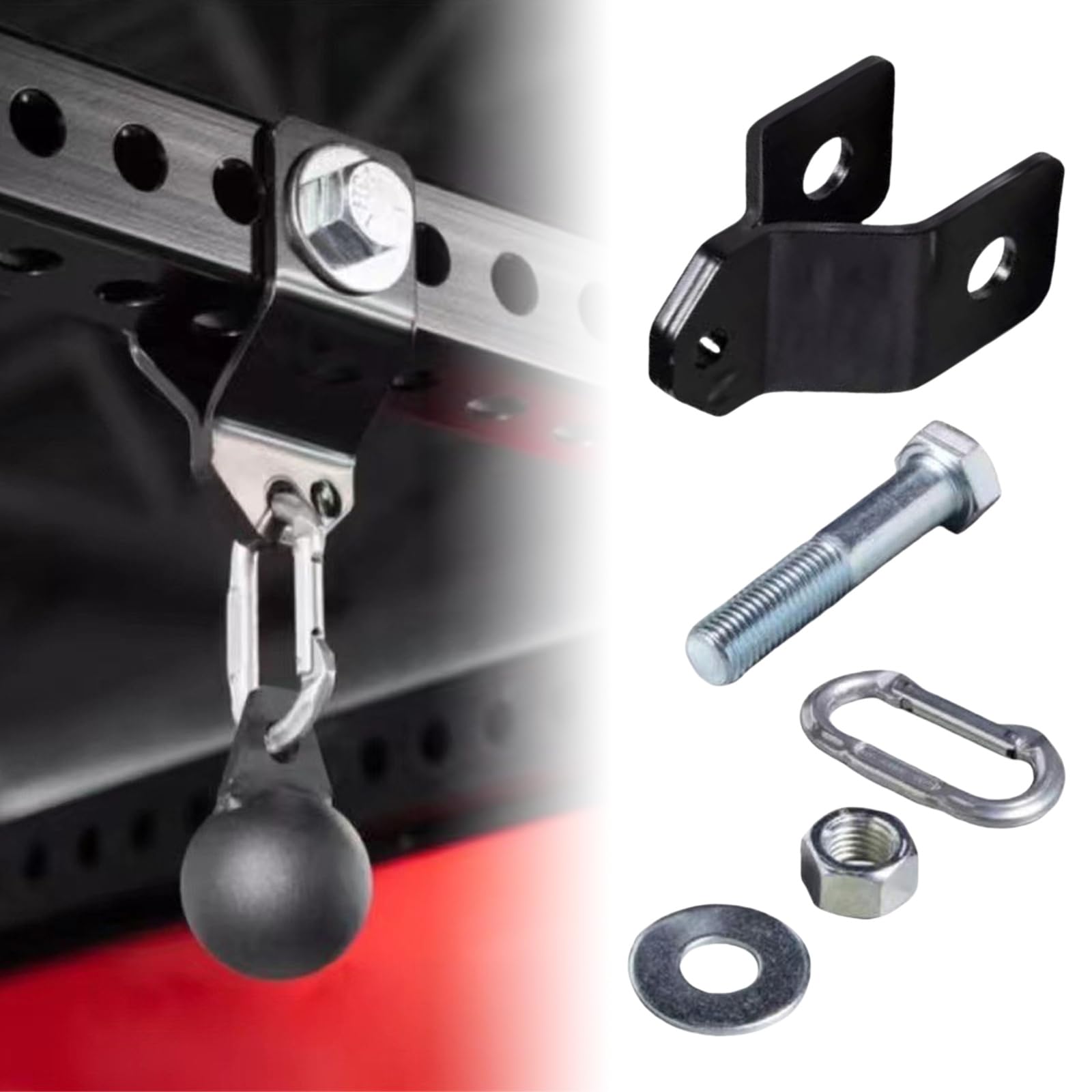 Fitnessgeräte Halterung Zubehör für Yoga Trainingsband inklusive Halterung Karabiner Clip Schraubstange Schraubgewinde Yoga Training