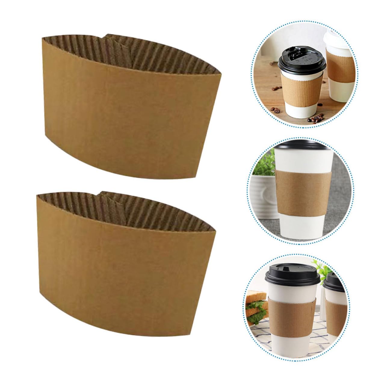 ABOOFAN 25pcs Coffee Cup Holder Paper Cup Sleeve Coffee Supplies Flexible Paper Bottle Sleeve Convenient Coffee Sleeve Bottle Protector Home Supplies Corrugated Paper Drinks Vacuum Lid
