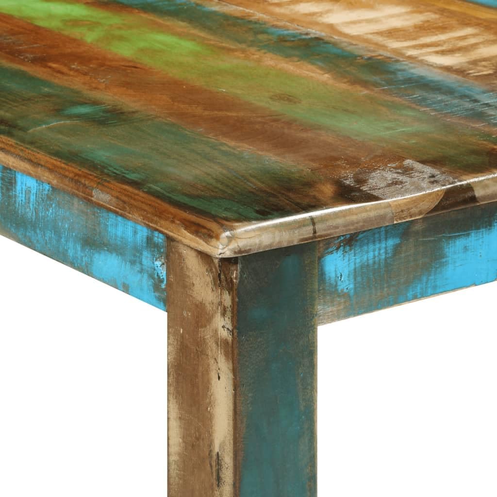 ダイニングテーブル 180x90x76 cm 無垢の再生材, ダイニングルームテーブル, カウンターテーブル, 木製テ 【板ガラス】