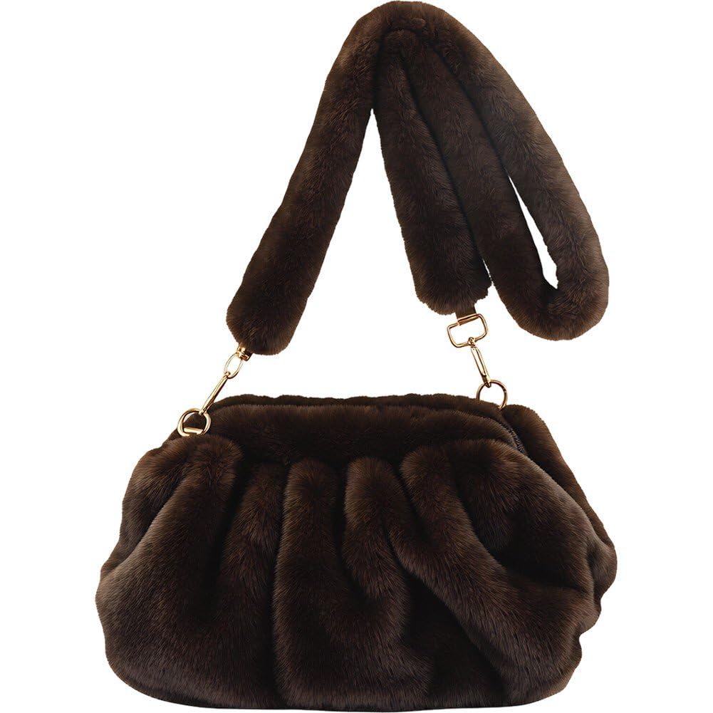 Sac à main en peluche Wudaizhi bandoulière femme tendance hiver hobo chic