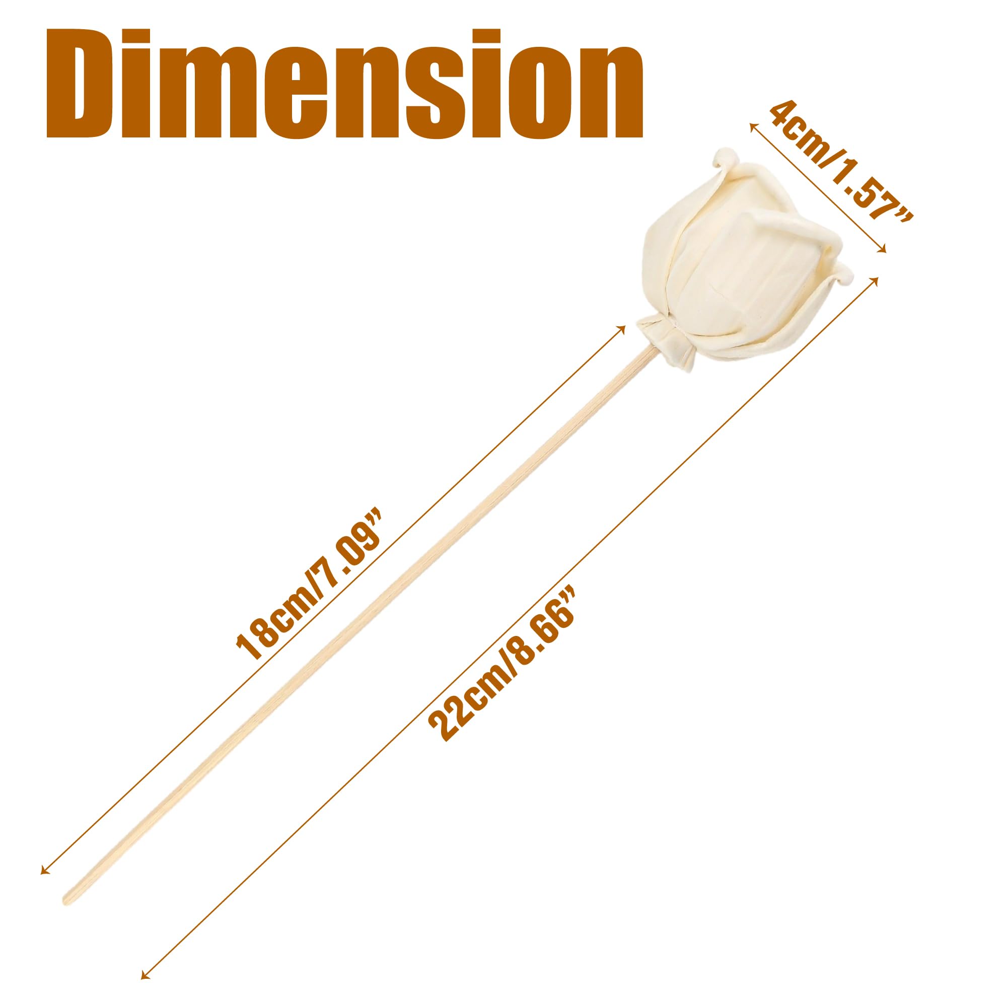 Pack of 5 Natural Rattan Reed Diffuser Sticks Set – 9Inch Decorative Flower Stick Diffusers for Home Office – Empty Fragrance Aroma Replacement Flowers Decor Rose Wood