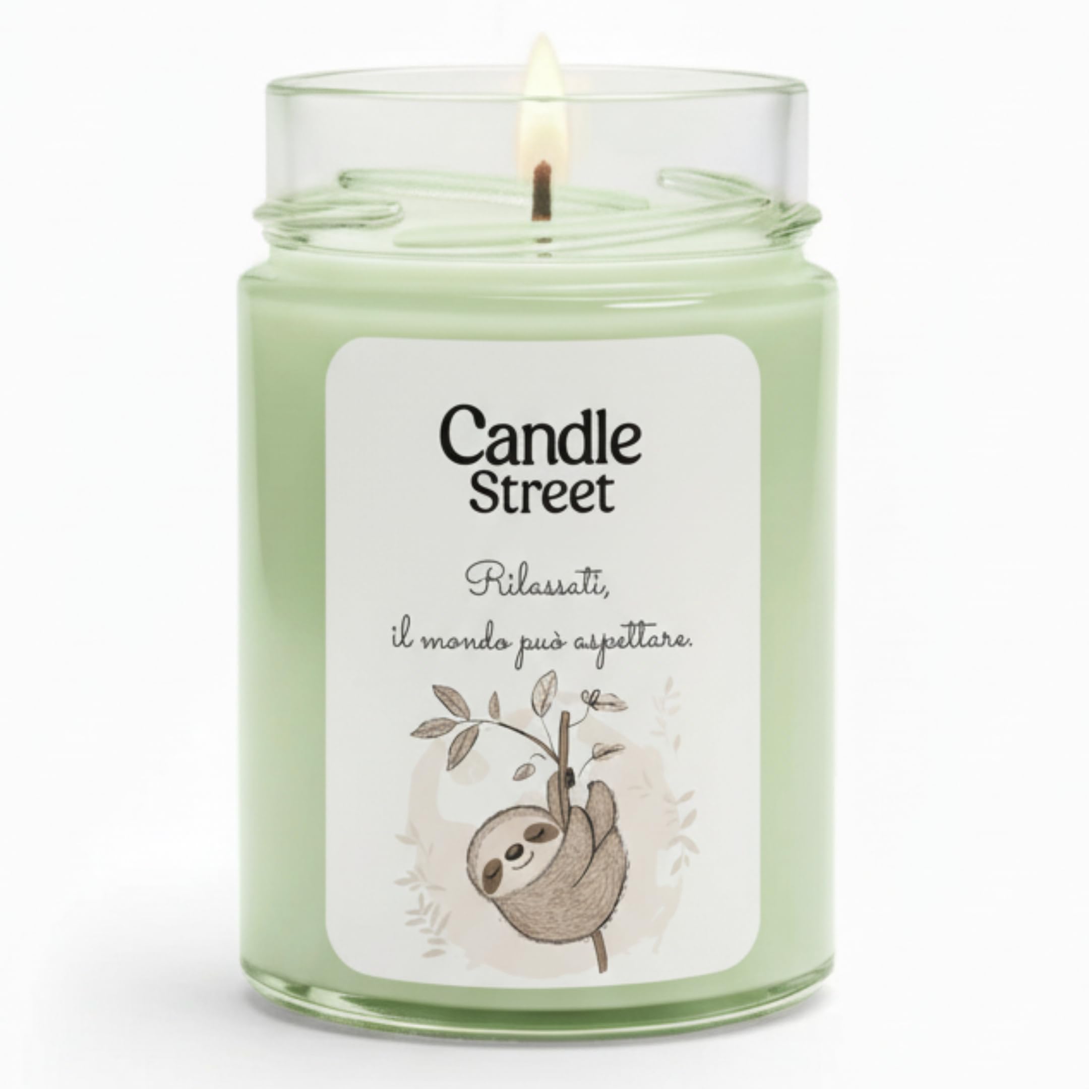 Candle Street | Entspannen Sie sich | Duftkerze | Duftkerze | Duft Earl Grey, Pfefferminze und Eukalyptus | 500 g | Lange Brenndauer 100 h | erfrischende Balsamikerze und Stressabbau