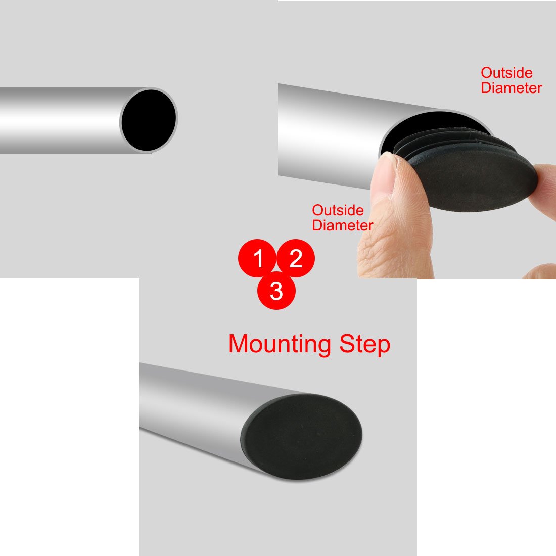 Sourcing Map 2pcs Bouchon Pied De Chasie Embout Capuchon