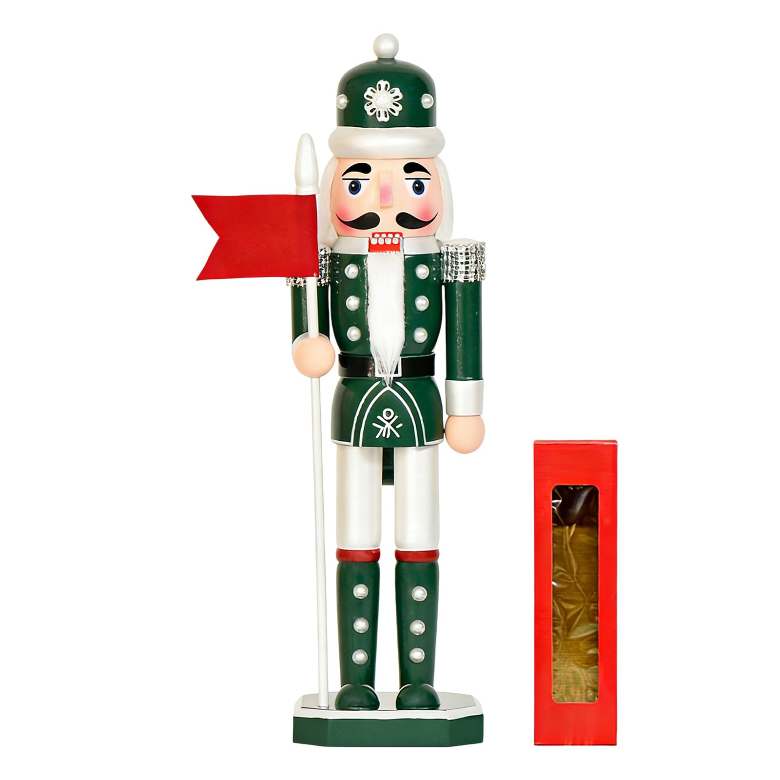 Kaeltsyn Nutcrackers Figurine Wooden Collectible Christmas Soldier Puppet Ornament for Holiday Decors and Gifting Christmas Wooden Soldier Puppet Ornament