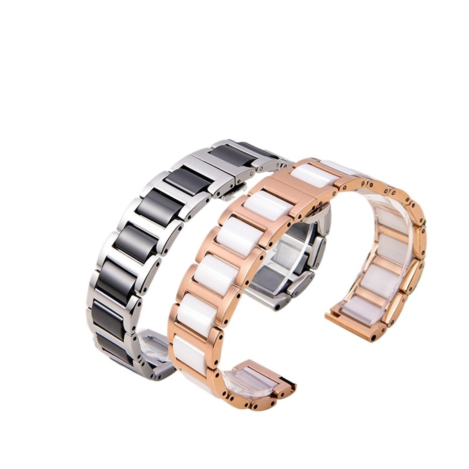 Generico NASUNJIA Cinturino In Ceramica Tra Acciaio Inossidabile 14 Mm 16 Mm 18 Mm 20 Mm 22 Mm Cinturino A Sgancio Rapido For Orologio Da Uomo E Da Donna
