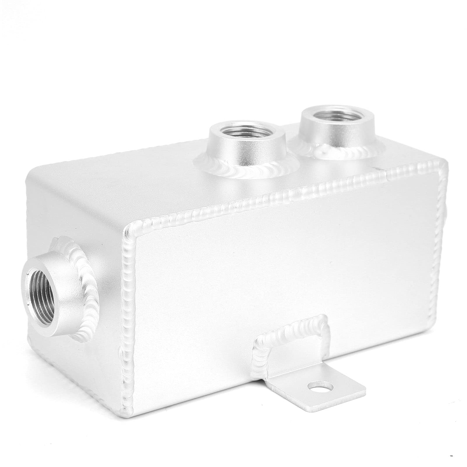 Oil Catch Can 1L Universal | Aluminum Coolant Overflow Tank with Baffle & Drain Tap | Oil Separator for PCV/CCV | Breather Component Included