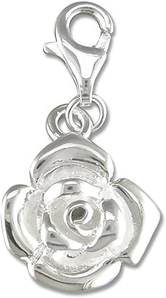Plain Polished Clip On Charms Collection - Sterling Silver Clip On Charm Pendant with Lobster Clasp for Women - Compatible with Thomas Sabo Charms Bracelet - Women's Clasp Charms