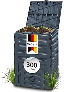 GARANTIA ECO-Master Kunststoff Komposter 300 Liter schwarz - Komposter Garten, Abfall & Recycling, Schnellkomposter, Komposteimer, Biomüll, Thermokomposter, Biomüll Behälter, Kompost, Garten