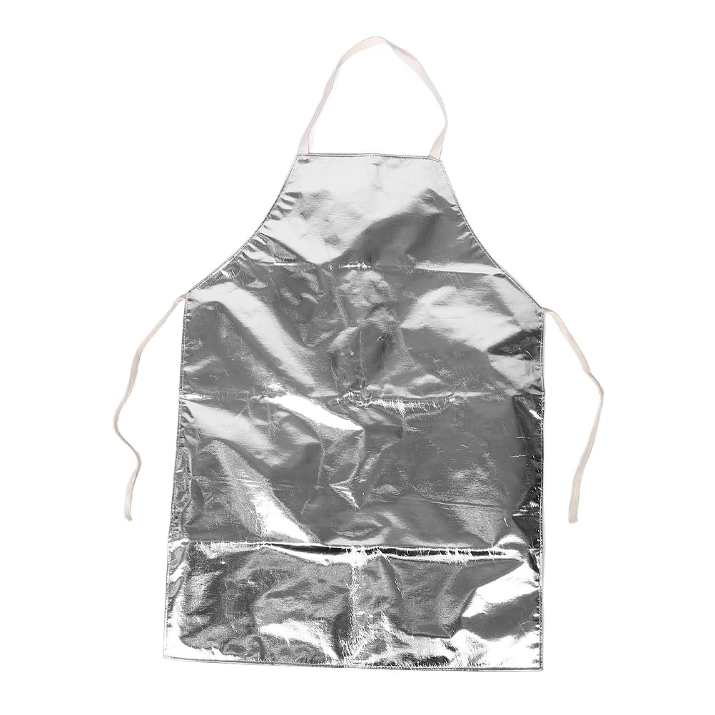 TEHAUX Schürze mit Sicherem Brandschutz aus Aramid Hitzebeständige Aluminiumfolie Isolierte und Komfortabler Passform für Industrielle Schutzkleidung bei Schweren Einsätzen