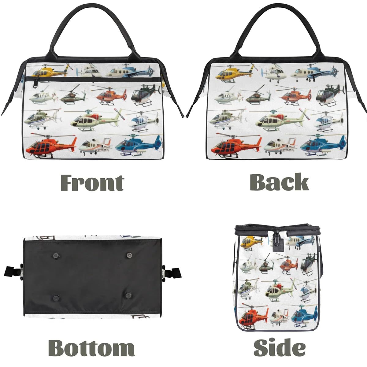 Reisetasche mit Flugzeug-Hubschrauber, für Damen, Herren, Kinder, Jungen, Mädchen, Wochenende, Übernachtung, 24 l, für Sport, Fitnessstudio, Yoga, farbe, Big, Taschen-Organizer