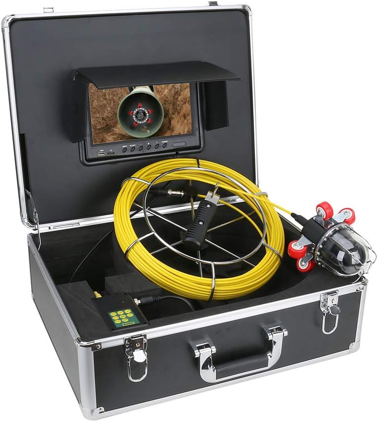 Pipe Inspection Video Camera Drain Sewer Pipeline Industrial Endoscope Support DVR Video Recording 360 Degree Rotating Camera