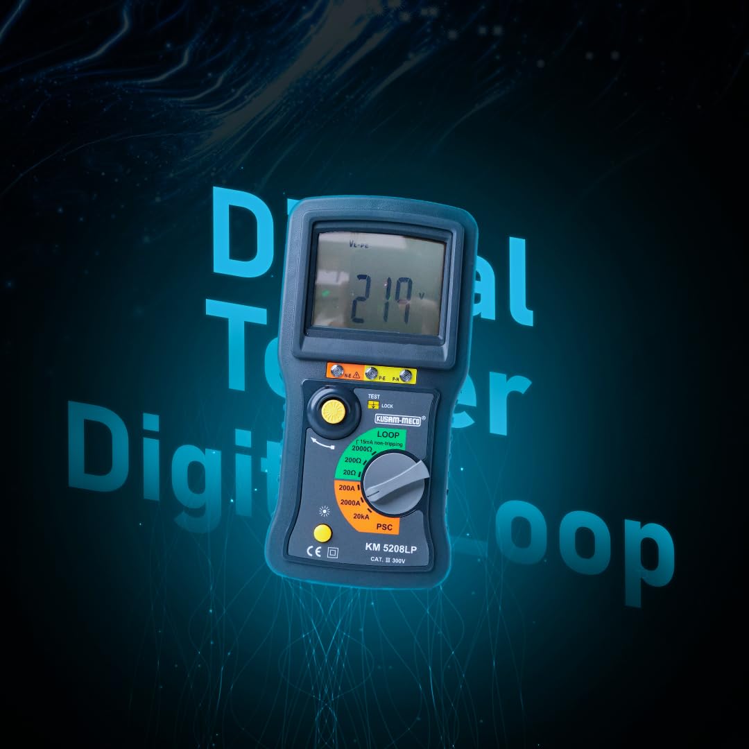 KUSAM-MECO KM 5208 LP Loop Impedance Tester with Built-In Voltmeter, Earth Tester and No Battery Design |1 Year Warranty 3