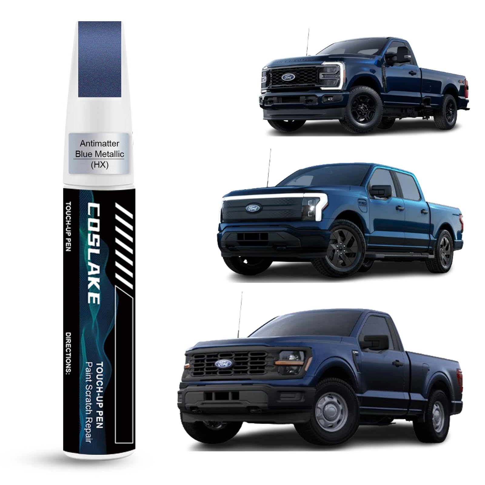COSLAKE Car Touch Up Paint(Antimatter Blue Metallic(HX)) for Ford, Car Paint Scratch Repair Kit, Quick & Easy Solution to Repair, 2 in 1 Scratch