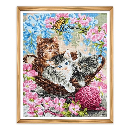 Trimits Large Cross Stitch Kits, Counted Embroidery Needlework for Adults Beginners Kids Christmas Gifts Wall Art