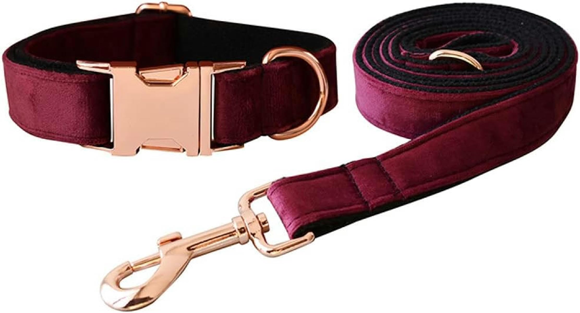 Weiche Hundehalsbänder mit Metallschnalle, handgefertigt, für Haustiere, Hunde, Zubehör, Stoff, Weinrot, Hundehalsband, Leine, Set, M