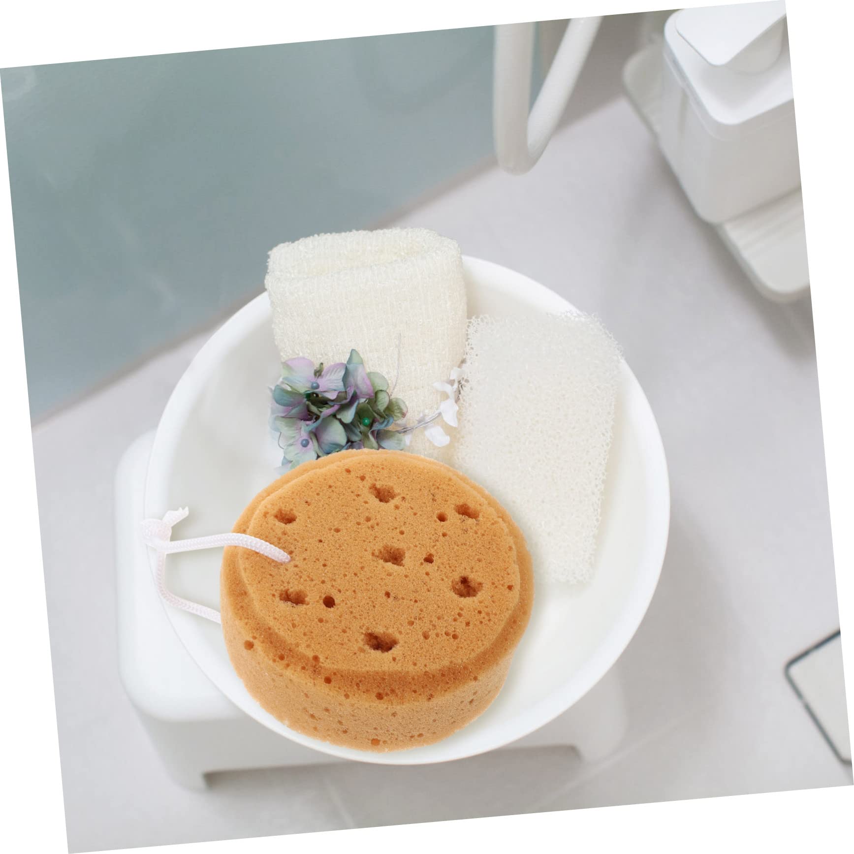 minkissy 20piezas Esponjas De Baño Redondas Exfoliantes y Suaves Para Esponjas De Loofah Para Cuerpo Agradables Al Tacto y Diseño Práctico Para Adultos