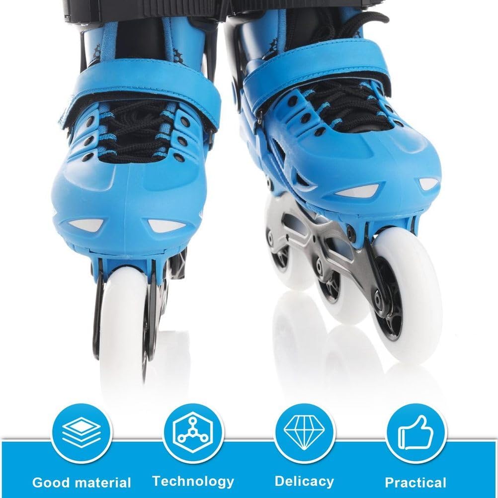 Inline Skate Wheels, Replacement Wheels for Skateboards, Scooters, Luggage, Stabilisers Blue Pack of 8