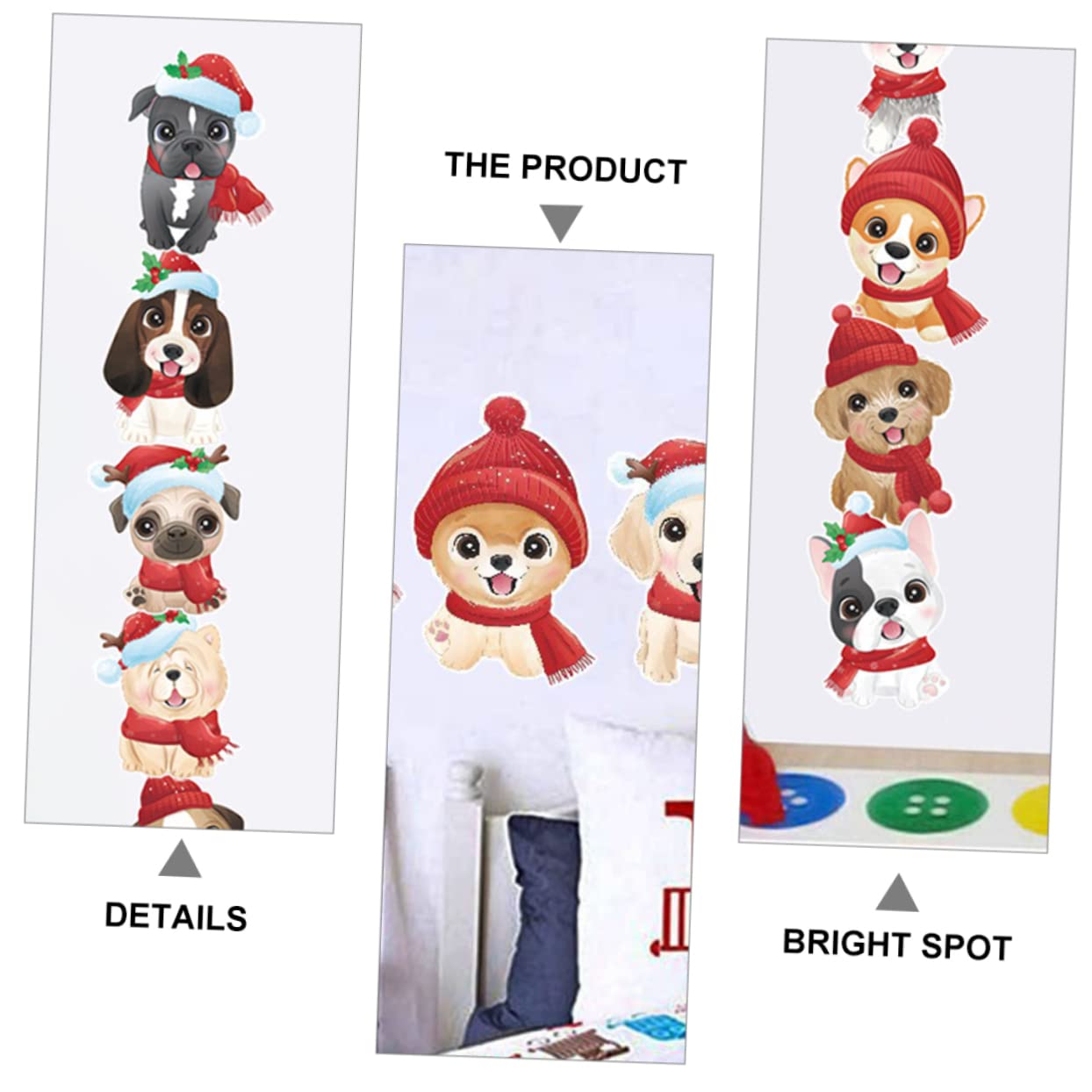 MAGICLULU 5blätter Cartoon Weihnachtsaufkleber Für Fenster Süße Wandtattoos Für Kinderzimmer Und Geschäfte Selbstklebende Dekoration Für Weihnachtszeit