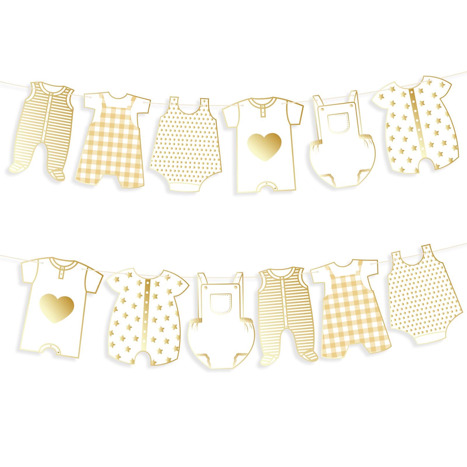 2pcs Neutral Gold Baby Shower Paper Garland