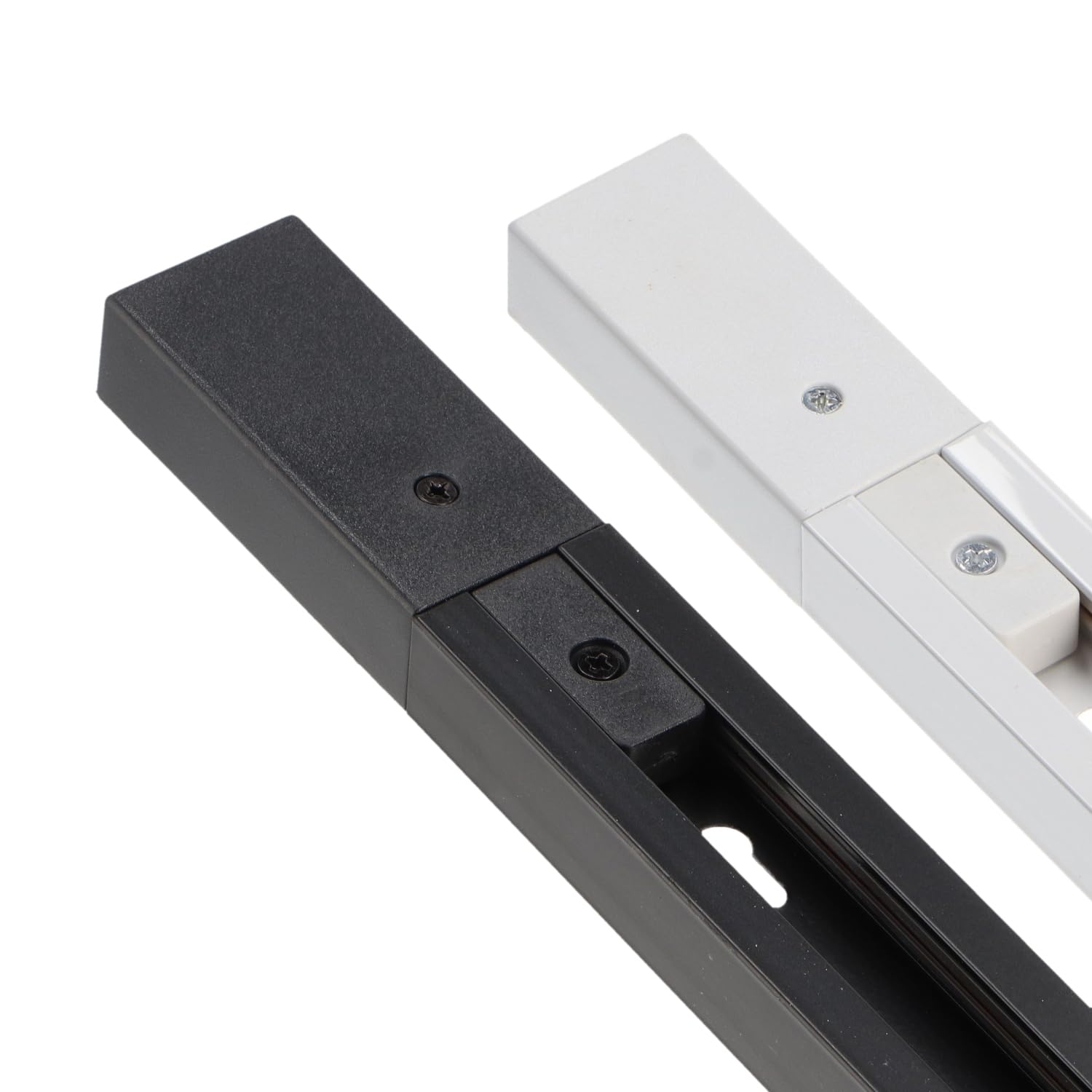 LEDUNI Carril monofásico Accesorio para carril LED en monofásico superficie aluminio (Blanco, 2M)