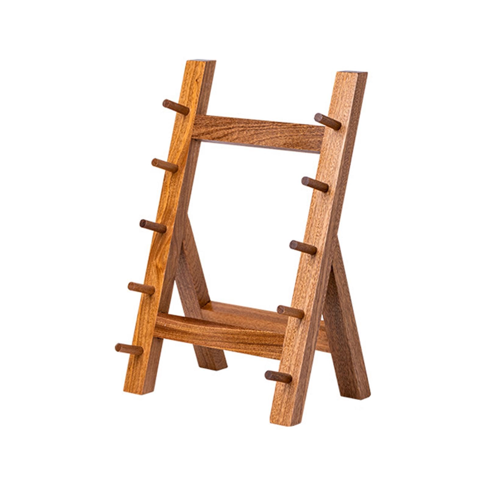 Milageto Présentoir à Couteaux En Bois de Qualité Supérieure, Marron 5 couches