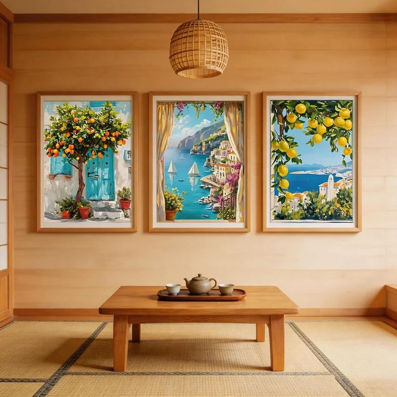 Tableau sur toile azur et agrumes pour une douceur méditerranéenne - 2