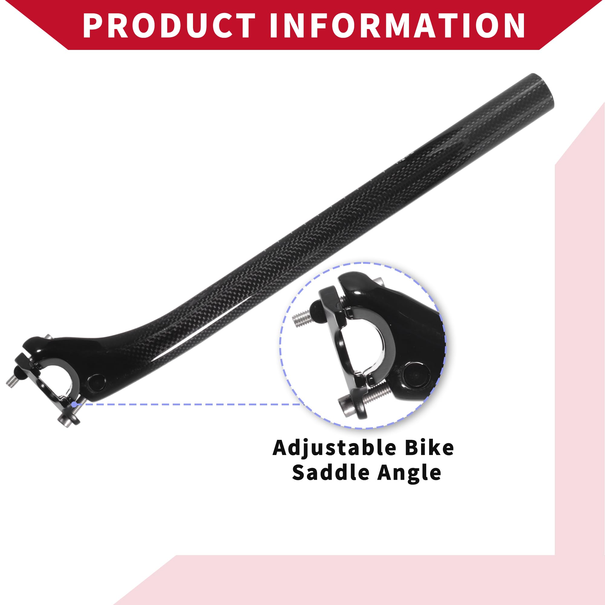Reggisella Nero Lucido 1 Pezzo Per Bicicletta 27.2x400mm
