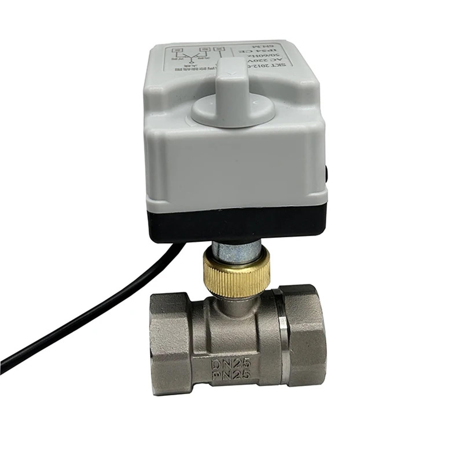 HYUJNAFZR 1" Stainless Steel Motorized Ball Valve With Manual Switch 220V 12V 24V Three Wire Two Point Control Electric Ball Valve(24VDC)