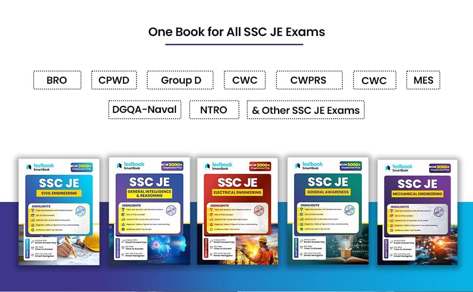Image of Testbook SSC JE Civil Engineering SmartBook with 3000+ Chapterwise PYQs | Structural, Environmental & Construction Topics | Ideal for SSC JE, State AE /JE & PSU Exams 2026 (Safalta Series)