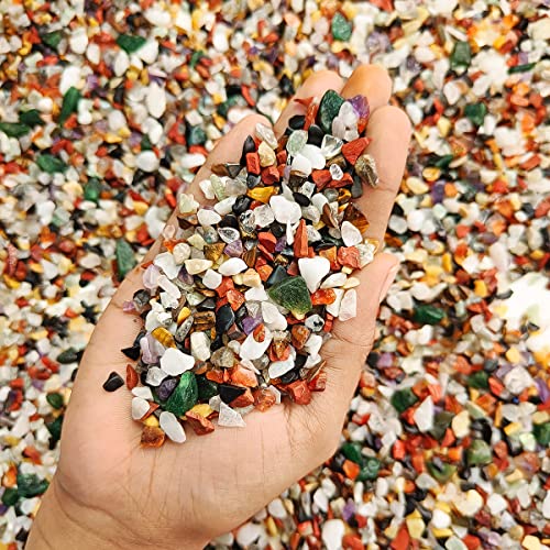 Image of Healing Crystal Chips for Vastu Natural Multi Color Chips Stone 50 Gm Multi Color Crystal Stone Chips Dust Raw Rough Stone For Reiki Healing Meditation