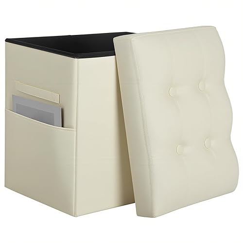 Ottoman with Storage, Slim Tall Foot Rest Stool with Thicker