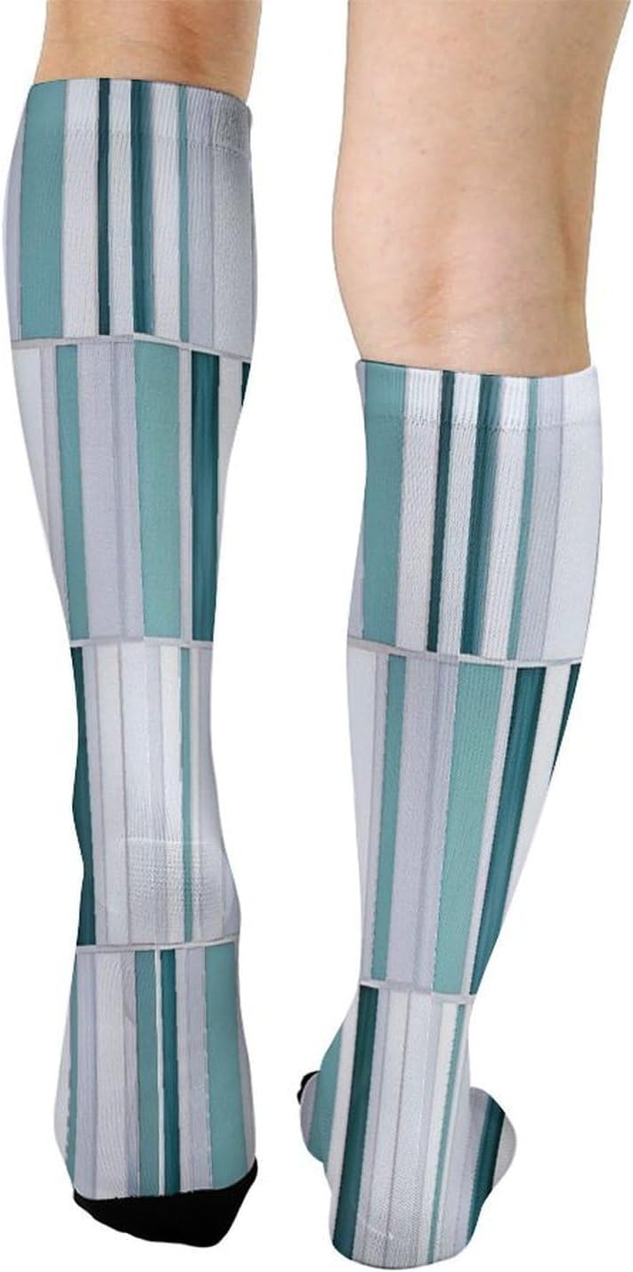 Abstract Geometric Crew Socks Calf Socks Athletic Crew Sock