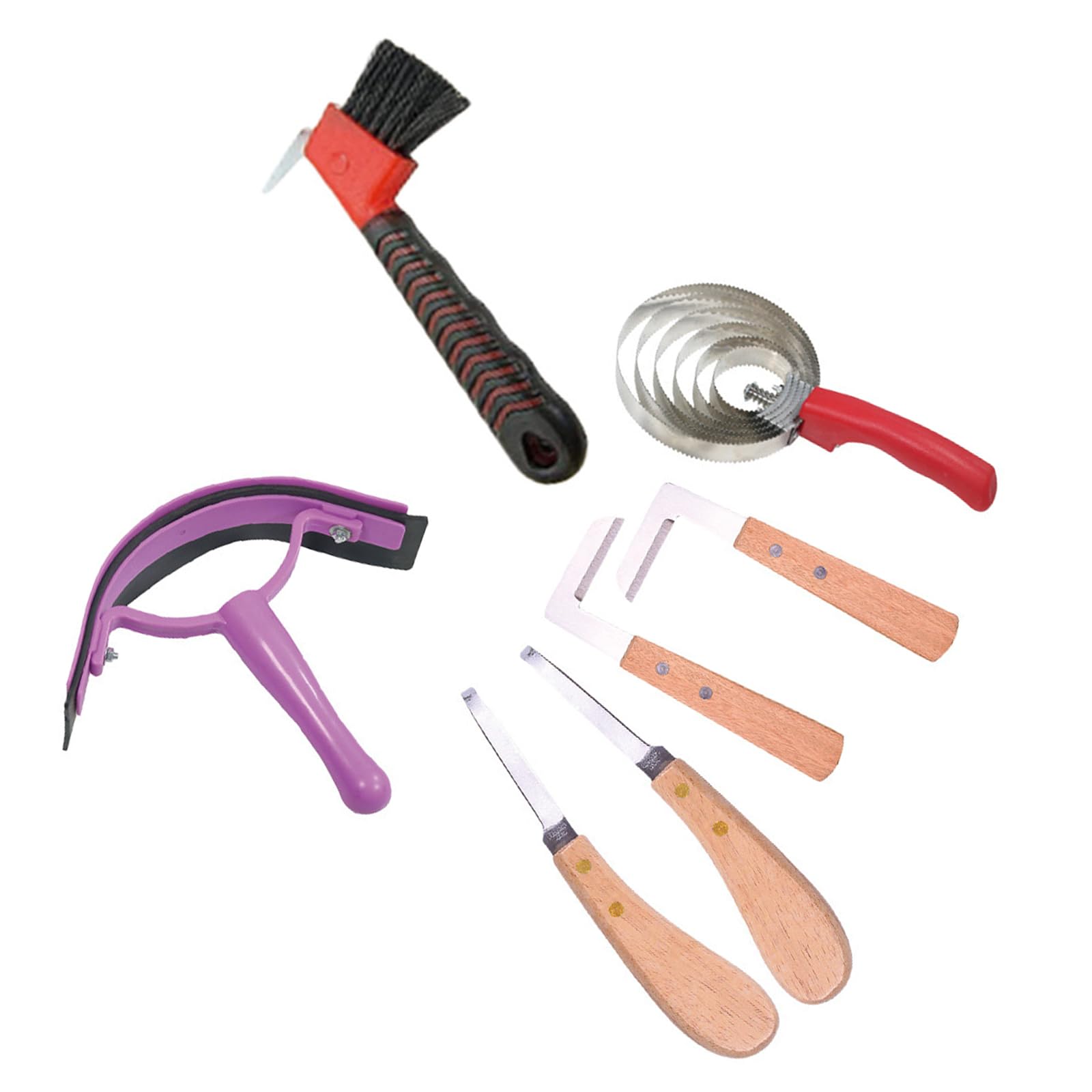 Set Strumenti Professionali per La Cura dello Zoccolo Strumento per Rifilare Lo Zoccolo in Acciaio Inossidabile con Manico in Legno per Bovini E Cura del Bestiame per Animali da Fattoria