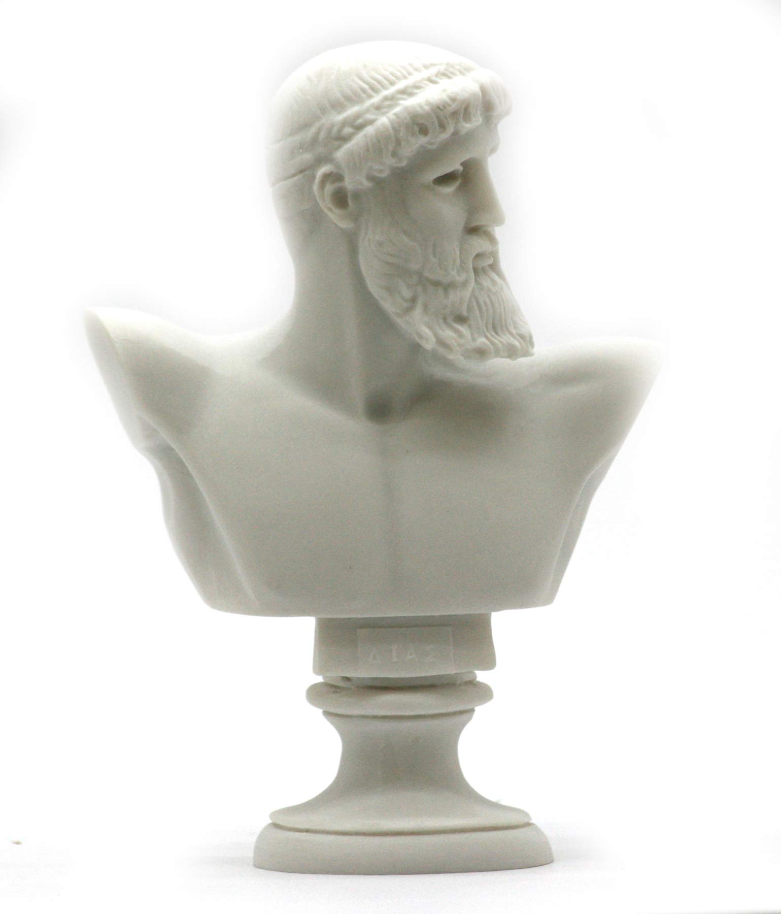 Busto de Zeus para decorar estanterías de salón y despachos con arte clásico romano de 16 cm