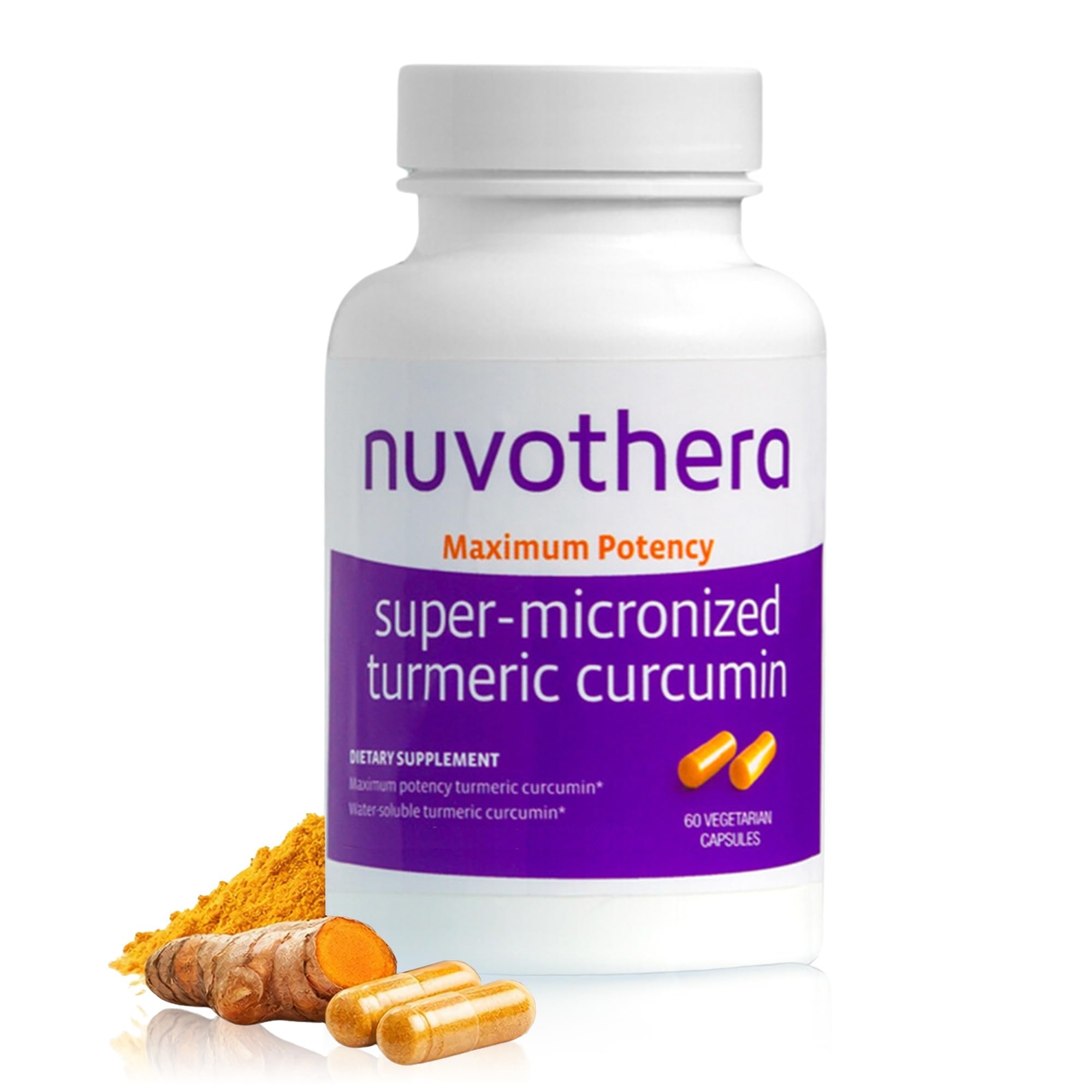 Nuvothera Cápsulas de Cúrcuma Supermicronizada, Raiz Inteira, 60 cápsulas