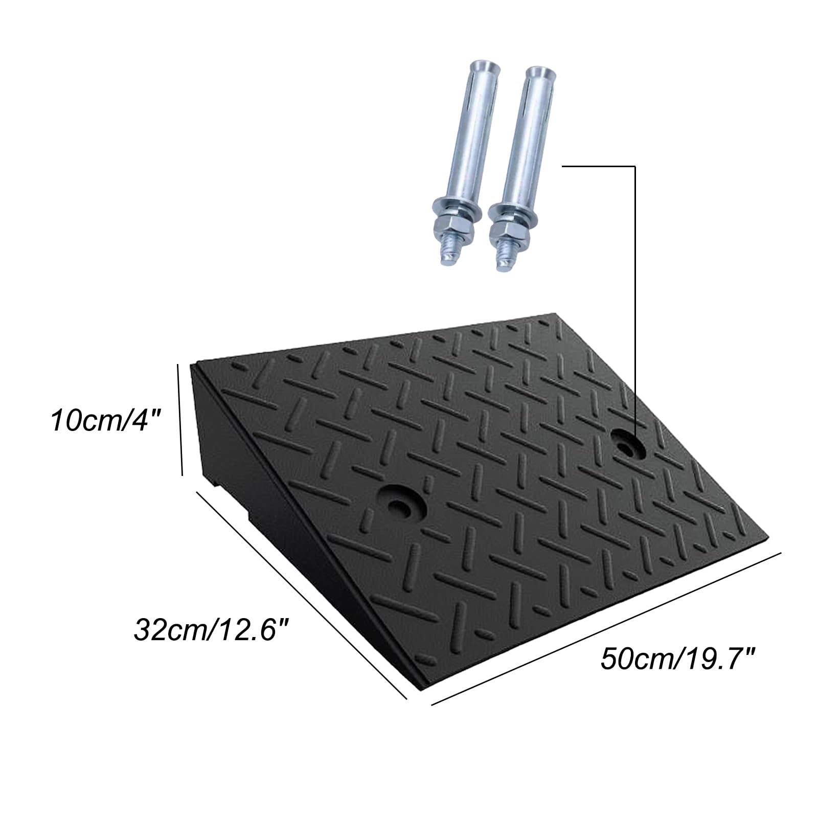 Rampa de goma para entrada de coche, rampa de umbral de 5.5 pulgadas para camión, scooter, bicicleta, rampa de movilidad para motocicleta y silla de ruedas (10 cm)