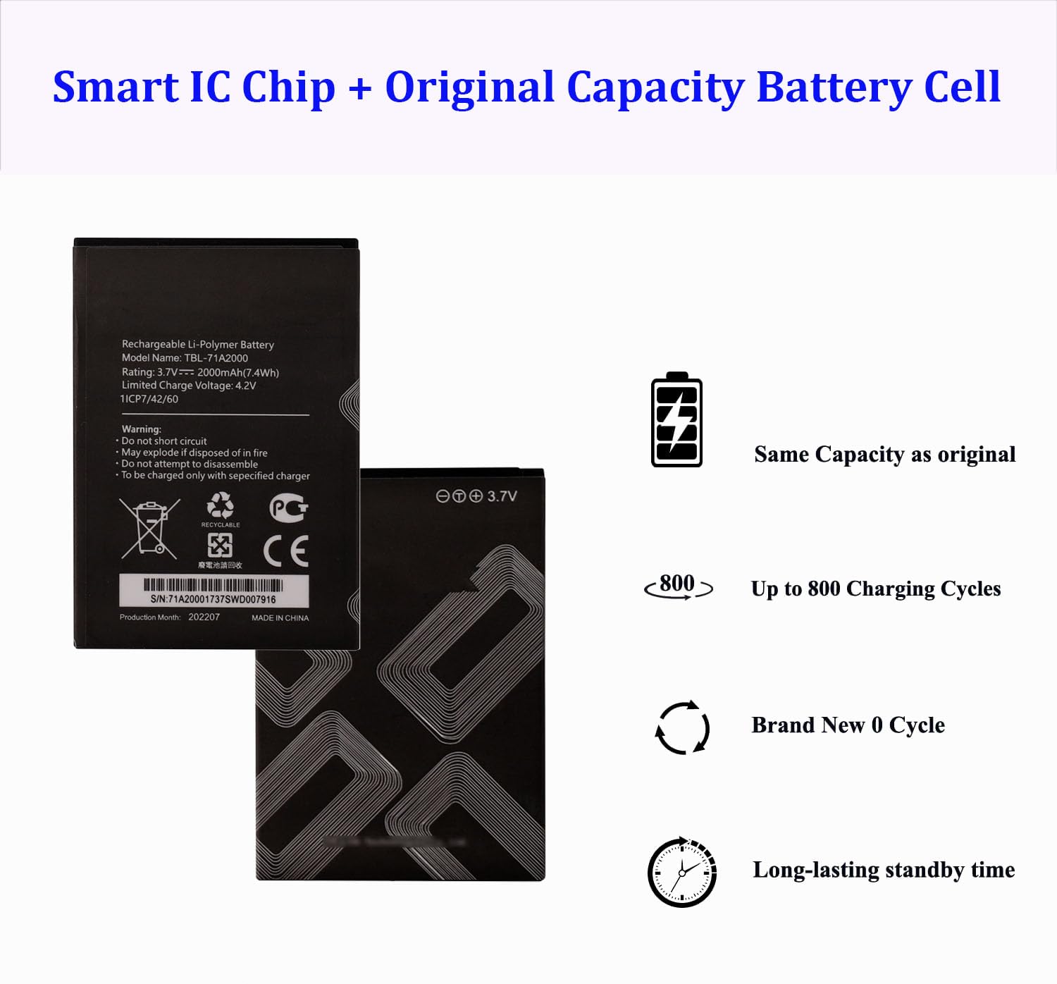 Batteria compatibile con T-PLink M5250 ver 1.0, M5350, M7200, M7200 ver 1.0, M7300, M7350 Ver 5, M7350 Ver 5.1, TL-TR761, TL-TR761, R861 WLAN Router Mobile Hotspot. (Sostituzione per TBL