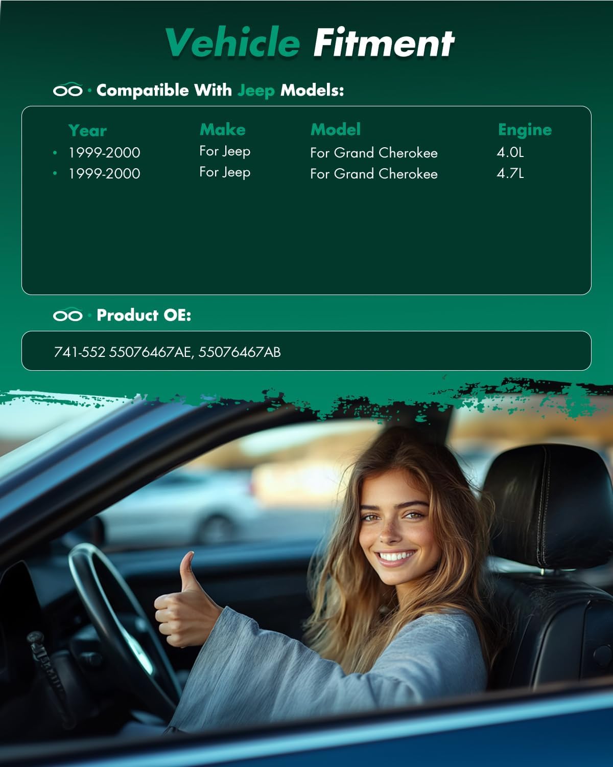 SCITOO Power Window Regulator With Motor fit for 1999 2000 for Jeep Grand for Cherokee Front Left Side 741-552