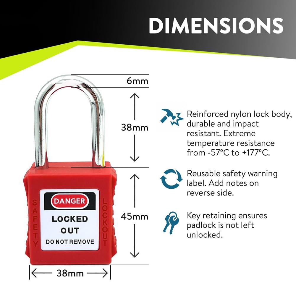 Etichette e di Blocco Tagout Etichetta di Sicurezza Kit di Blocco di Facile Identificazione Tagout Lucchetto Rosso Tag Out