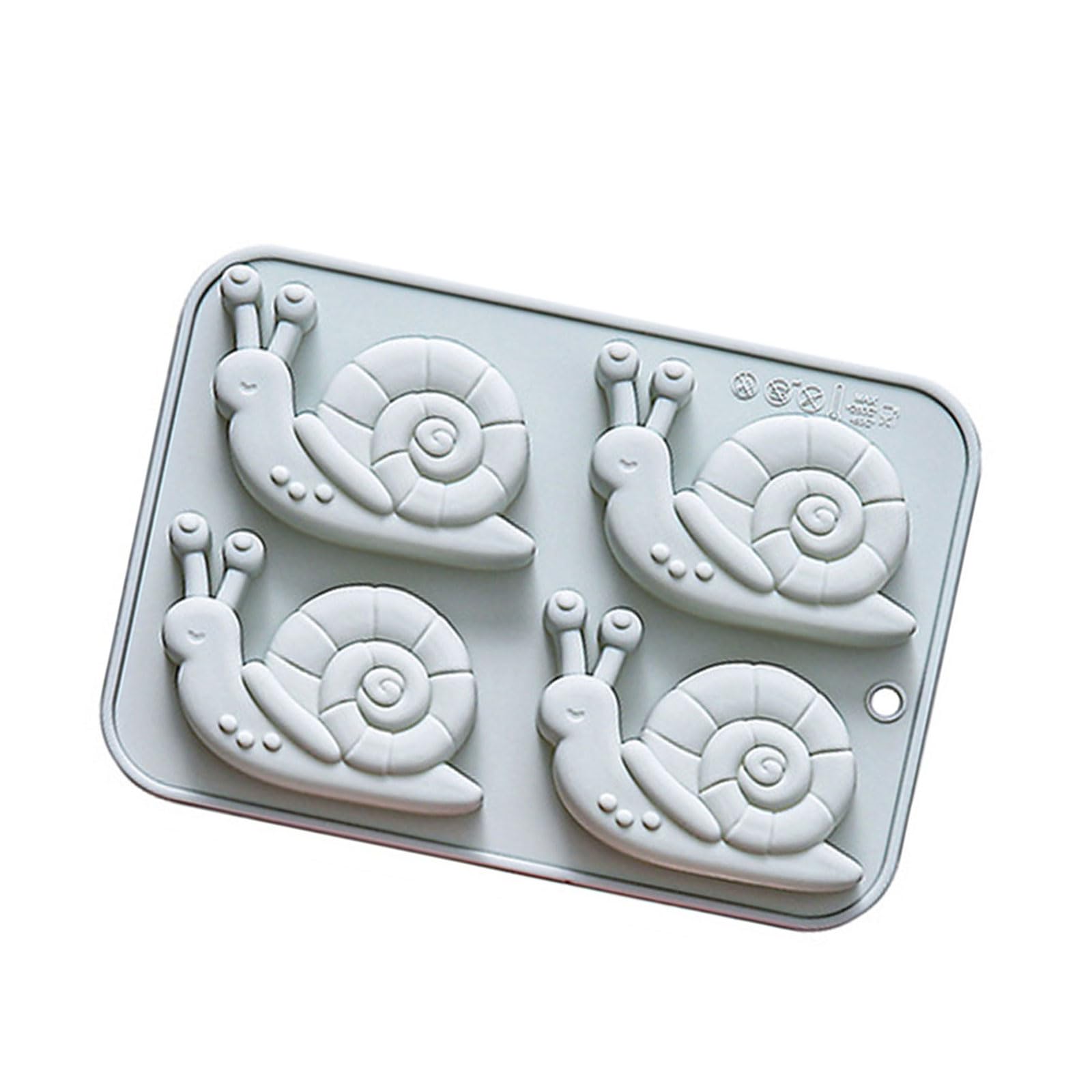 Xinsheinelry 4 Cavities Snail Silicone Molds Multipurpose Baking Molds for Making Chocolate Candy Cake Jelly Soap Safe Oven Safe Cast