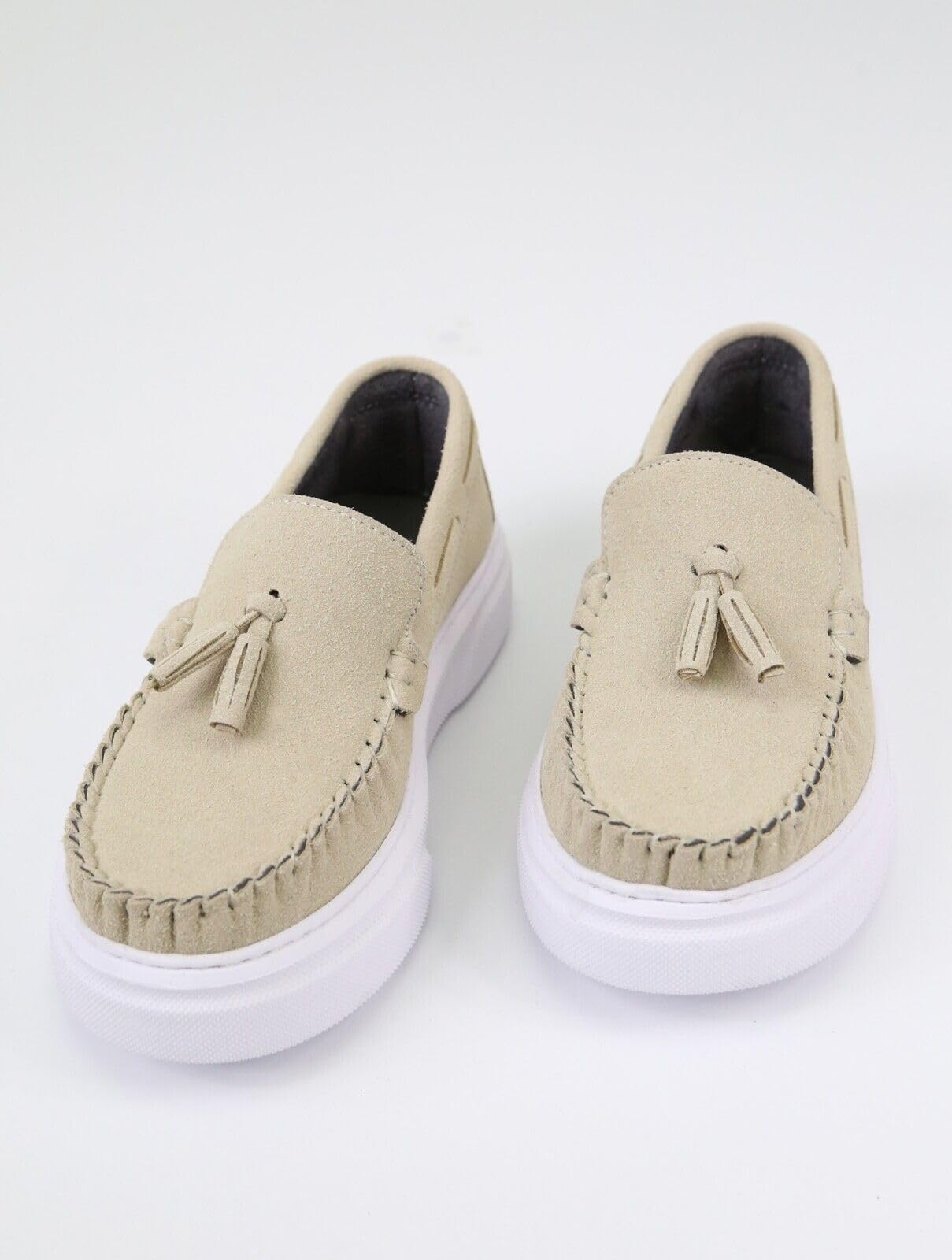 Mocassins Classiques à Enfiler en Daim pour garçons avec Semelle Robuste pour Communion, Tenue Vestimentaire et événements décontractés