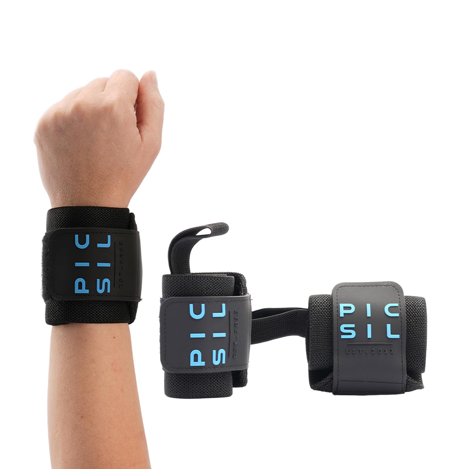 PICSIL Cross Training Wrist Wraps, Strong Wrist Support with Thumb Loop, Flexible Wrap Made of Stretch Cotton, Ideal for Weightlifting, Boxing, Workout, For Men and Women