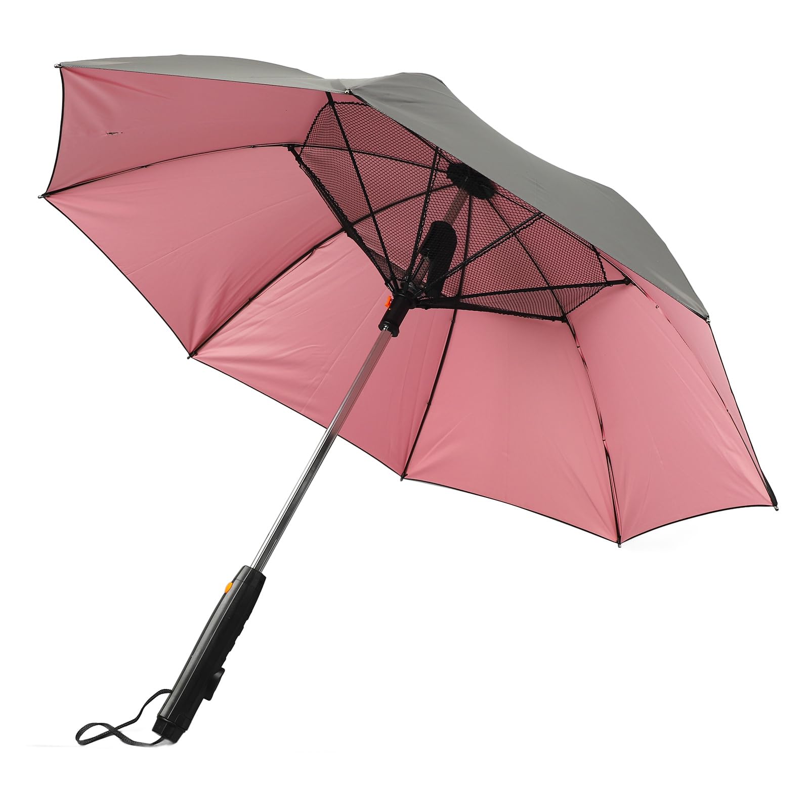 Yctze Przenośny parasol blokujący S 7,6 cm z wentylatorem i opryskiwaczem na lato na zewnątrz, 8 żeber, wentylator zaparowania, kontrola - idealny na plażę, patio i do ogrodu