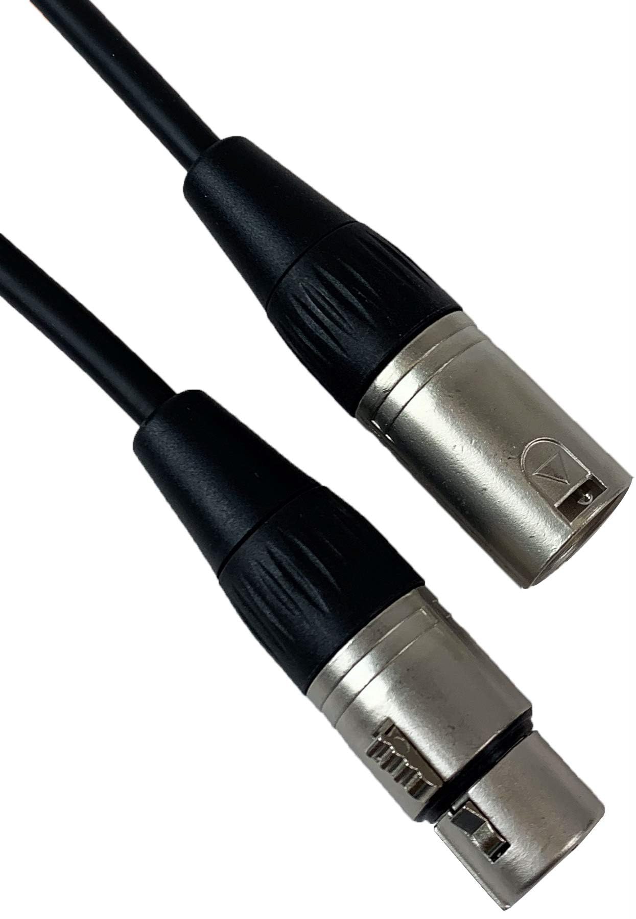 Gearlux Cable de micrófono XLR de 15 pies, color negro, paquete de 6