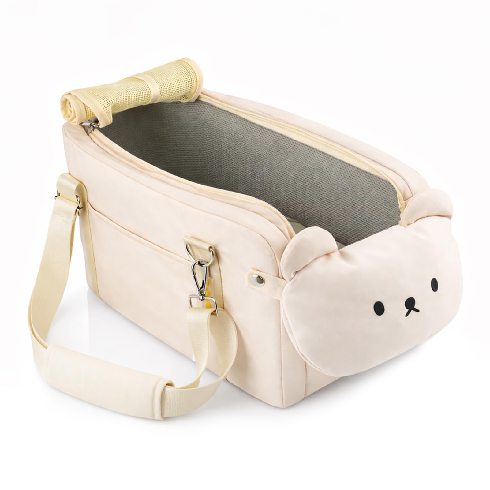 Dog Car Seat Booster Carrier Box | Multi-functional Outdoor Pet Kennel | Space-Saving Corner Design | Removable Strap | For Puppy Cat Travel, Portable Pet Travel Bags& Cats