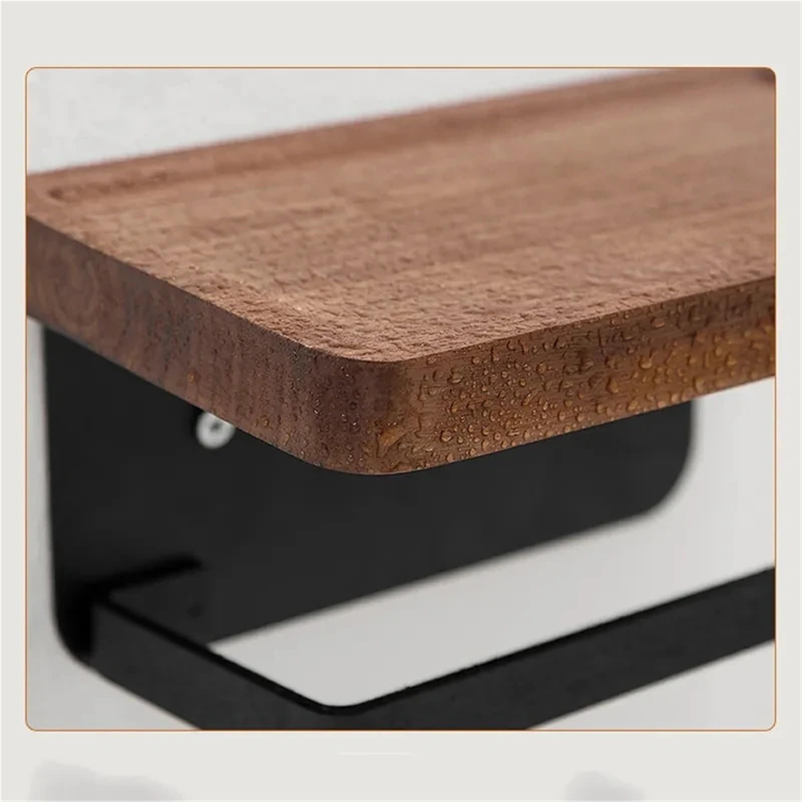 Portarotolo WC adesivo con mensola Porta carta igienica con ripiano | Supporto da parete for porta carta igienica nero opaco(Model A 20cm)