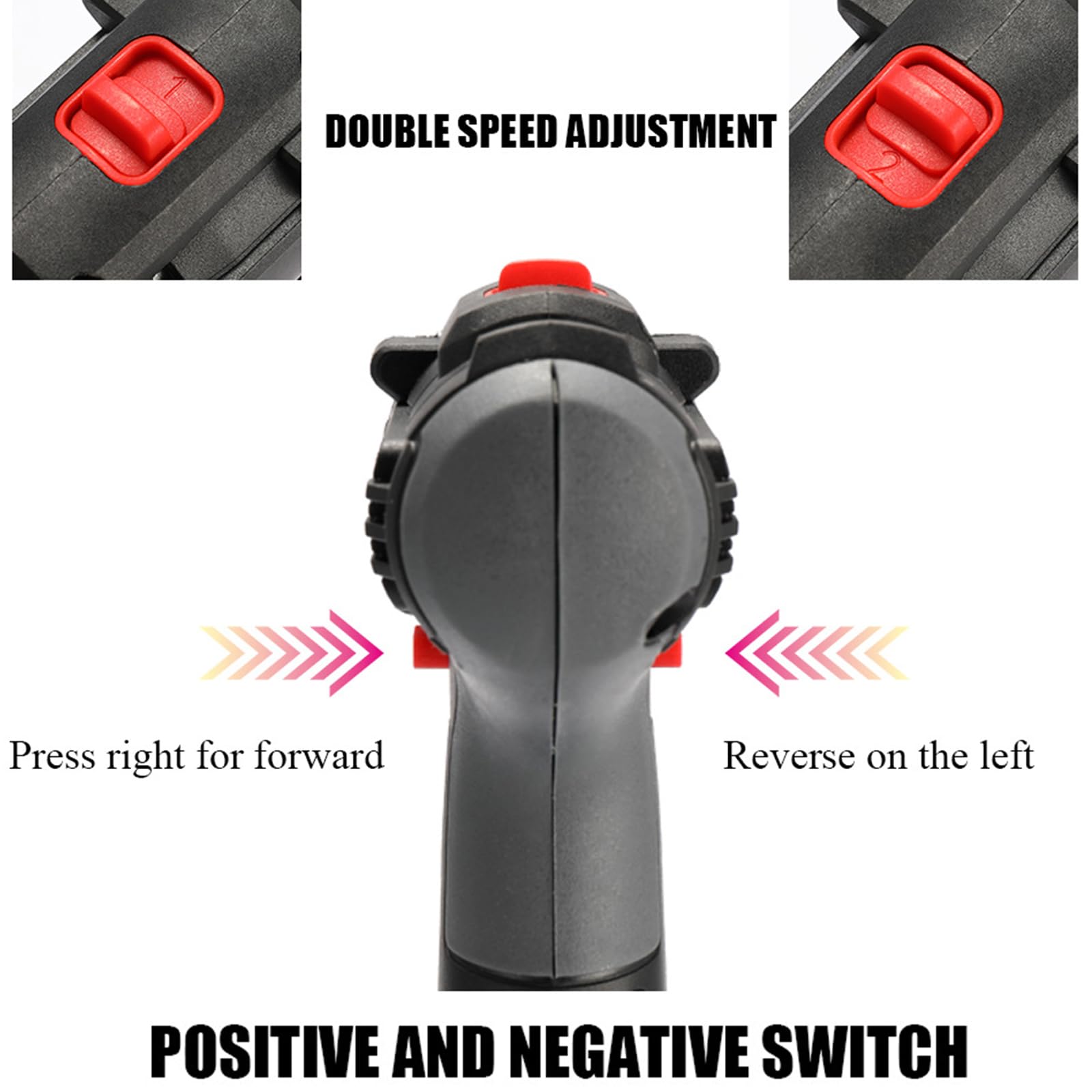 Perceuse à Percussion électrique 36V - Perceuse électrique sans Fil 2 en 1 avec 2 Batteries Lithium-ION et lumière LED, kit de perceuse-visseuse compacte à 2 Vitesses pour Maison et Bricolage Black