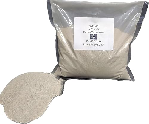Miniatura 1 de Polvo de yeso Outlaw X de 1 libra para sustrato de hongos, enmienda del suelo (sulfato de calcio dihidrato), 97% de sulfato de calcio 22.5% de