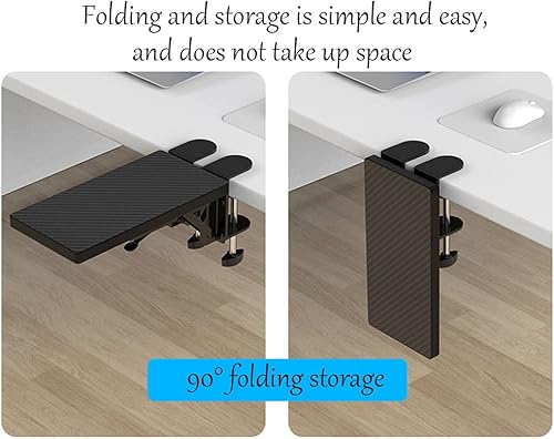 Miniatura 3 de Y&J Soporte de brazo para codo, abrazadera ergonómica de bandeja de extensión de escritorio, sin perforaciones, fácil de instalar, reduce la fatiga